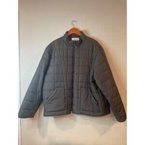 Calvin Klein Men's Gray Puffer Jacket with Pockets